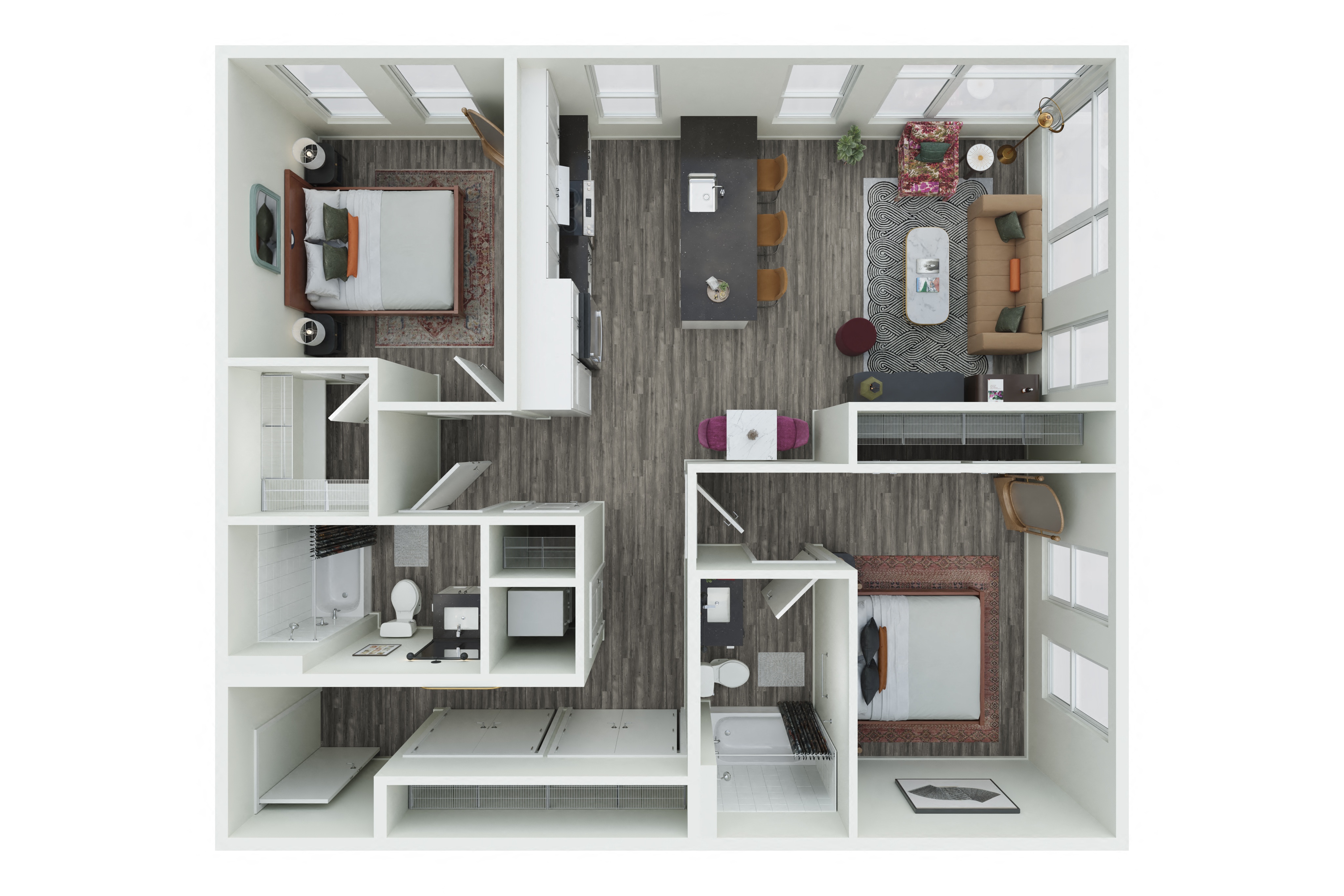 Floor plan layout diagram for 2x2 - 2.01